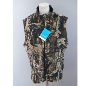 Columbia Lock N Load Vest Medium Camo Fleece Full Zip WM6749-939 Mens Hunting